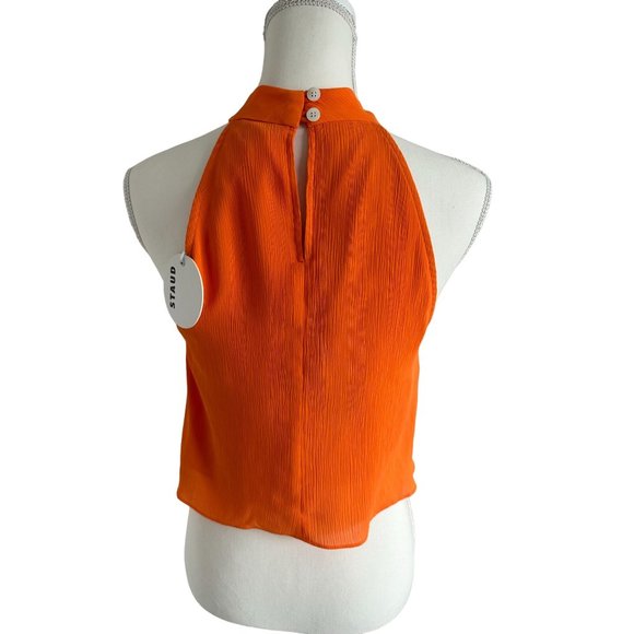 STAUD Orange Ruched Halter Top - Picture 2 of 4